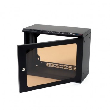 8U Shallow Wall Mount Rack with Removable Outer Shell and M6 Rails